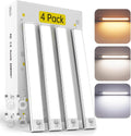 Under Cabinet Lighting Wireless, 4 Pack under Cabinet Lights Rechargeable, Motion Sensor Light Indoor, 3 Color Temps, 5 Levels Dimmable Magnetic Closet Lights, under Counter Lights for Kitchen, Stairs